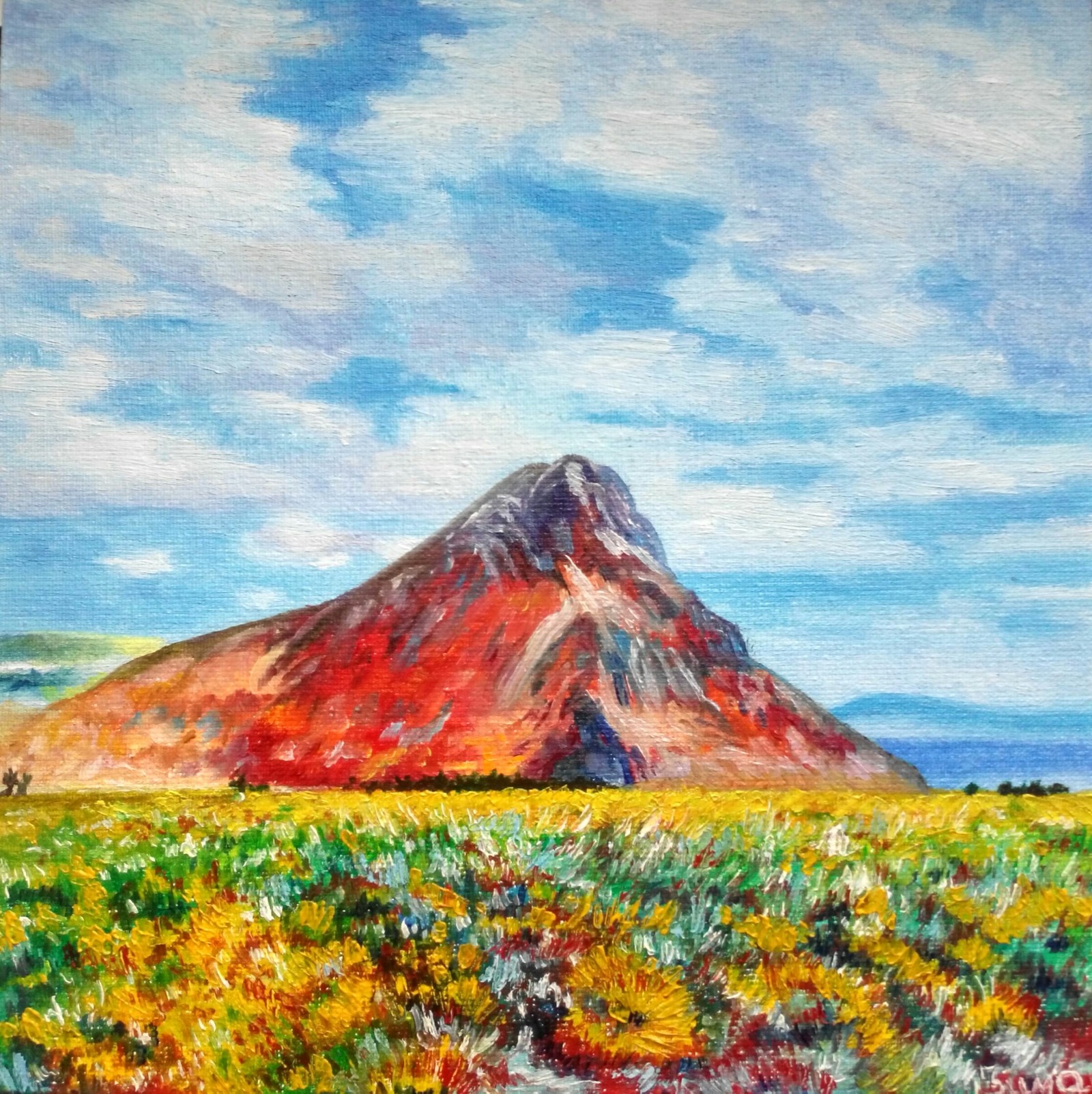 Oil landscape - My, Reproduction, Oil painting, Landscape, My, 