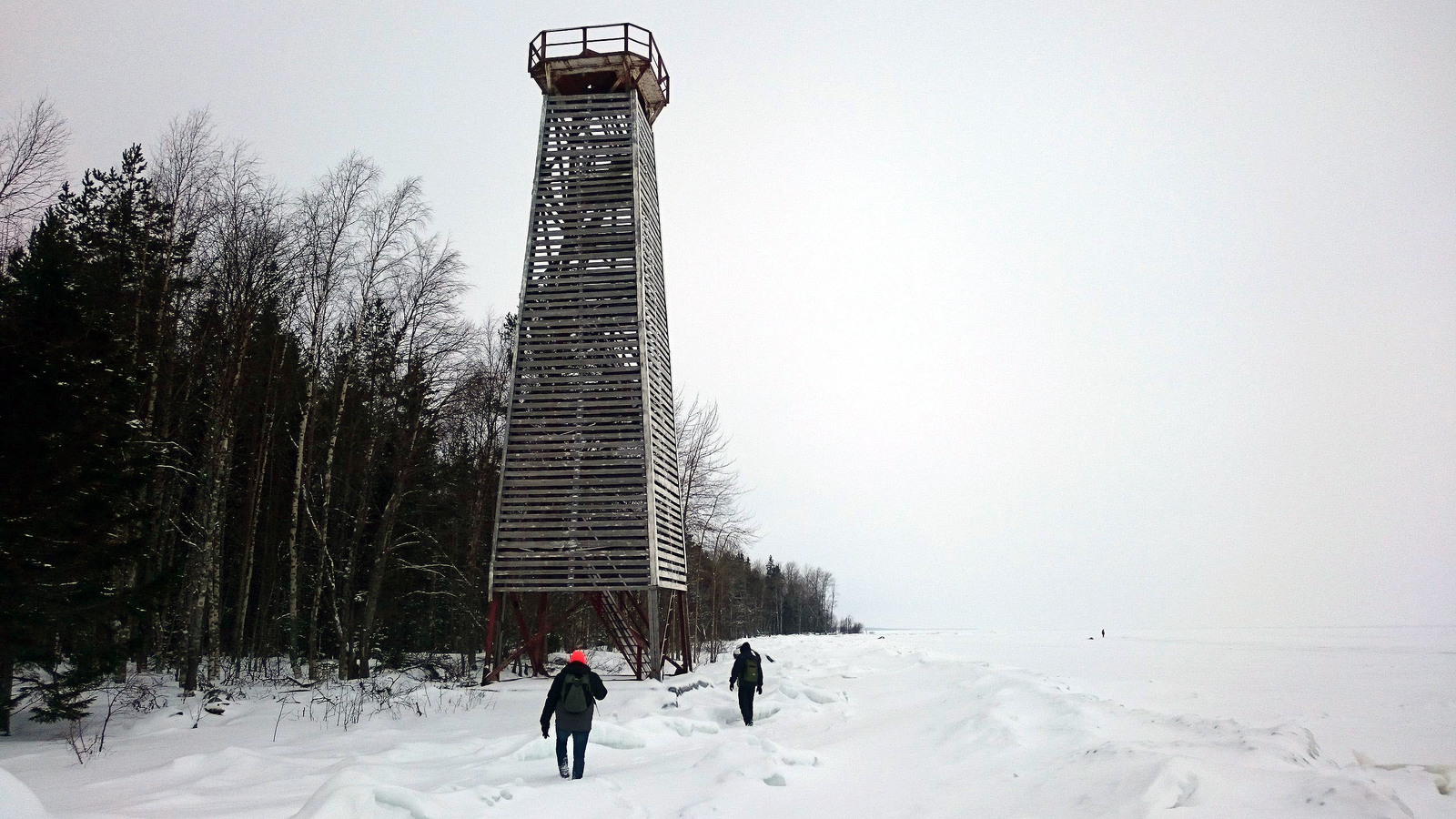 In search of lighthouses. Hike to the Sukhonos Lighthouse - My, Lighthouse, Beacons, Lake Onega, Hike, Longpost, Winter, Tourism