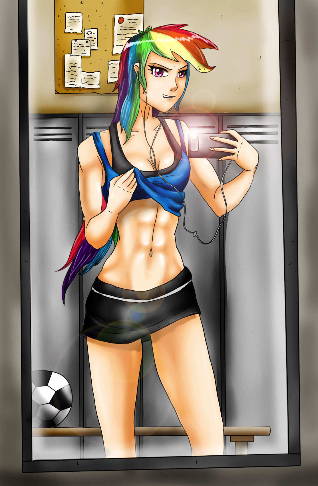 rainbow dash selfie - My, Rainbow dash, Humanization, Selfie, My little pony