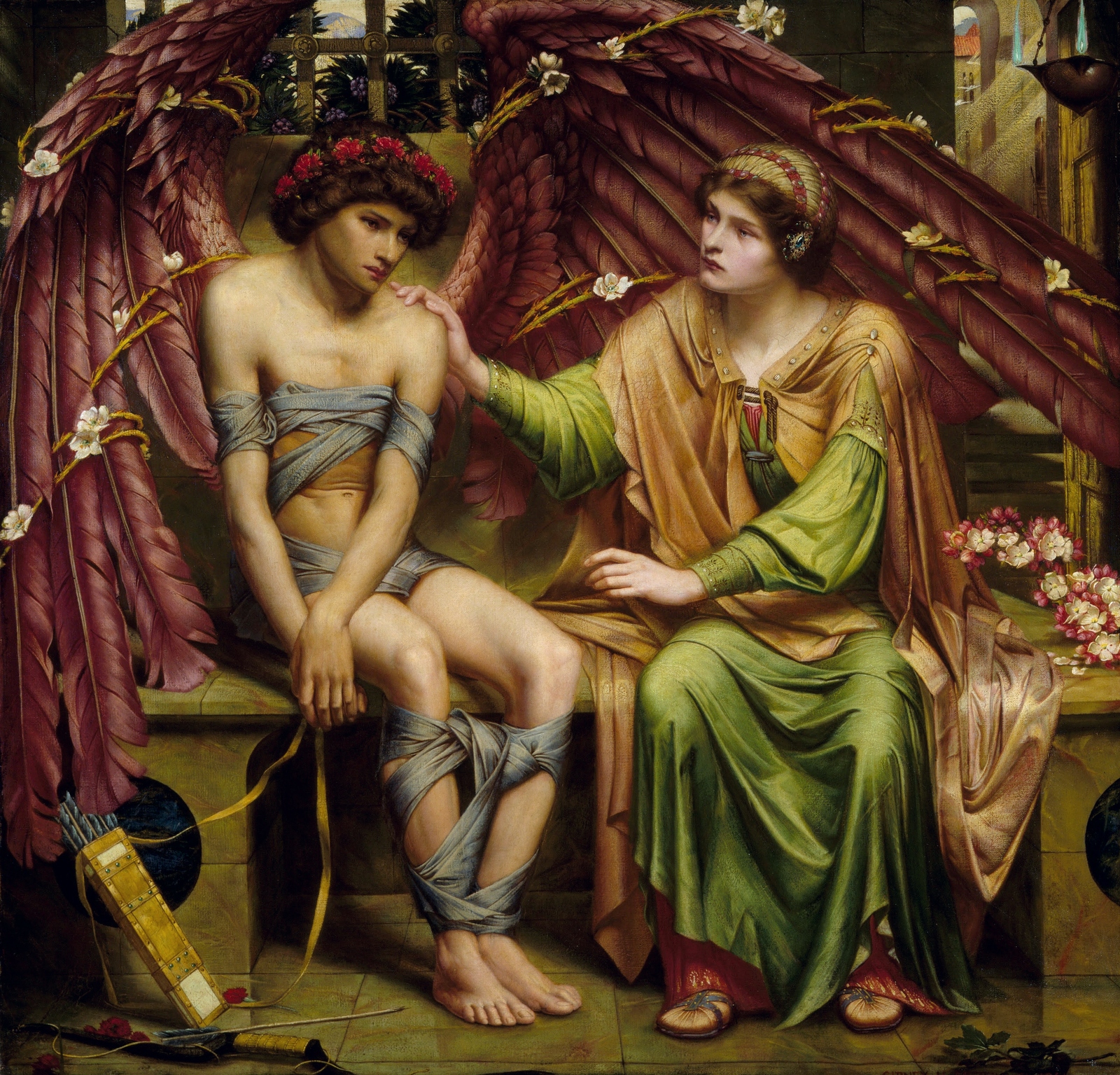 Sidney Harold Metyard - Hope Comforting Love, 1901 - Painting, Allegory, Art, Longpost