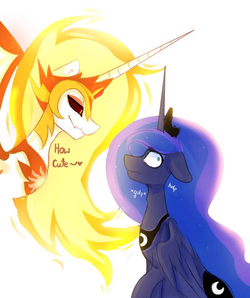 Day is scarier than the night - My Little Pony, PonyArt, Daybreaker, Princess Luna