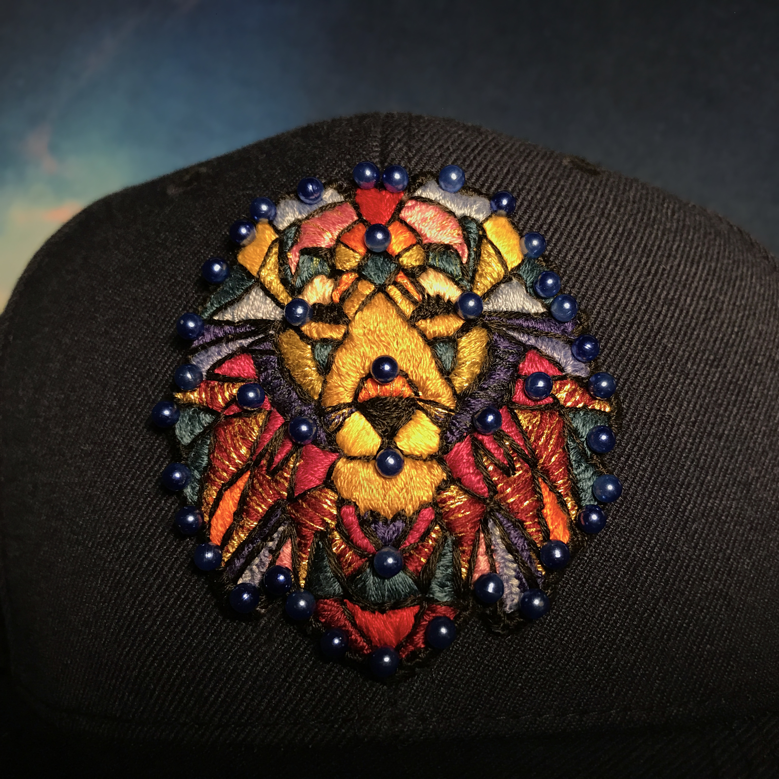 Lion on a cap - Needlework with process, First time, Embroidery, Patch, a lion, Cap, Presents, Longpost