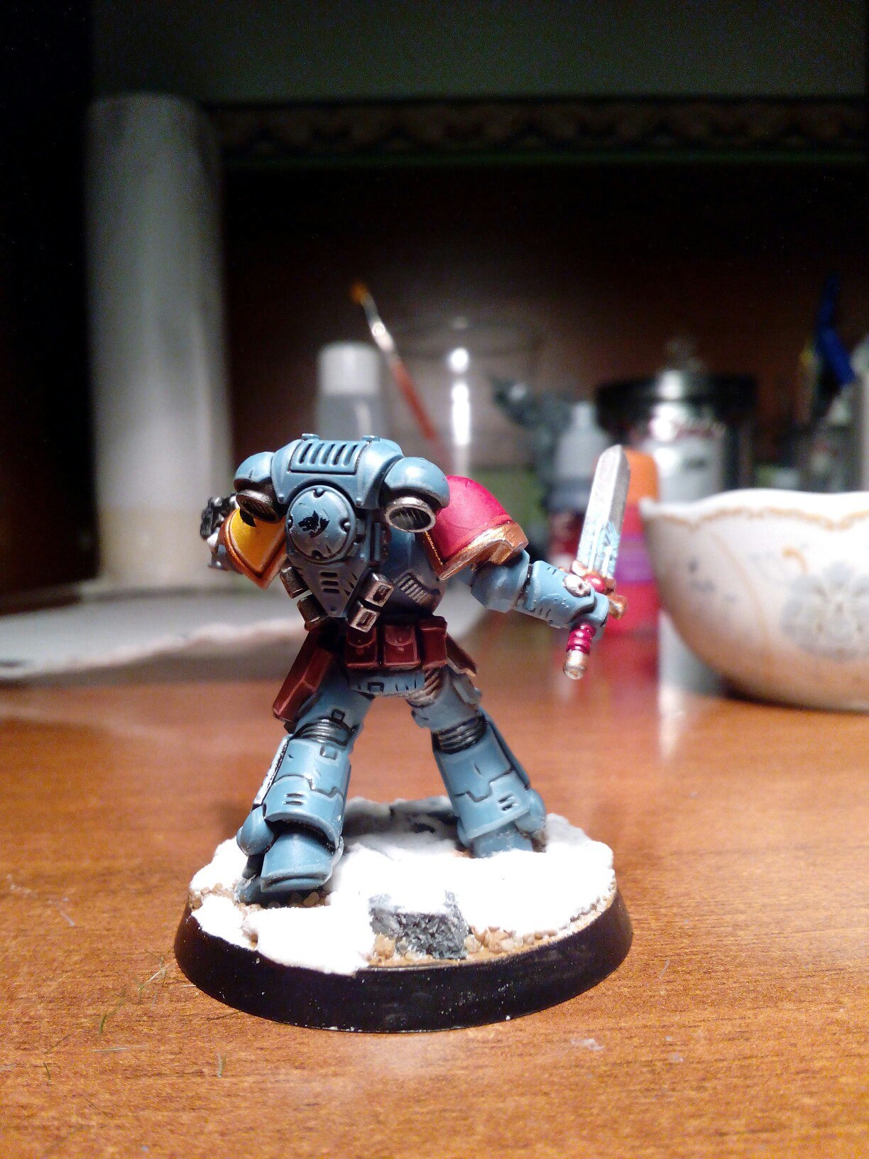 Wolf Lieutenant - My, Warhammer 40k, Space wolves, Primaris space marines, Painting miniatures, Longpost, Wh miniatures