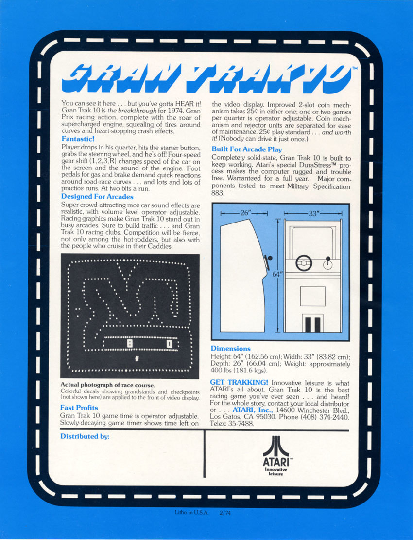 Gran Trak 10 - Game history, Atari, Videogaming, Longpost, Computer games