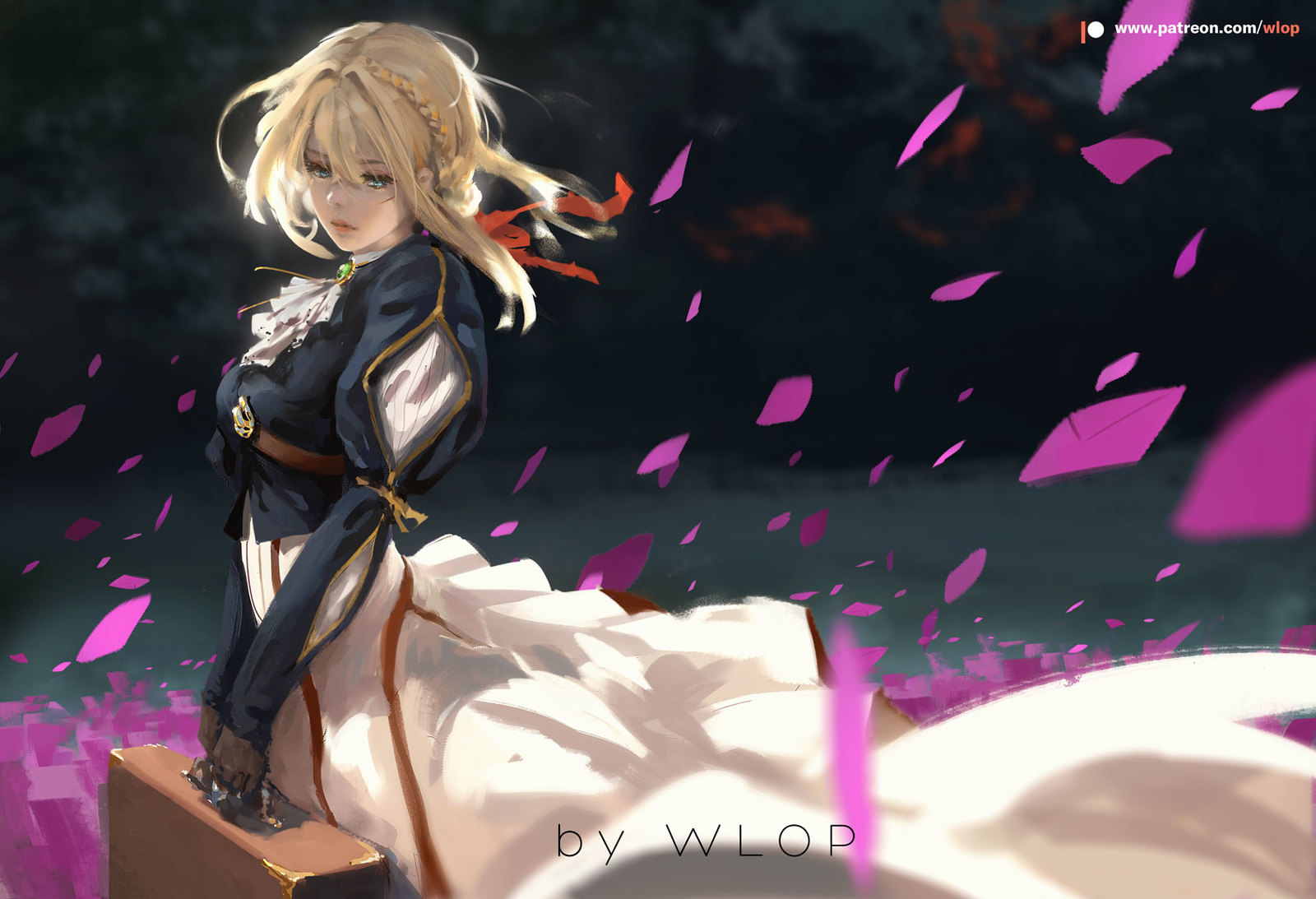 Violet Evergarden - Digital drawing, Drawing, Art, Anime, Anime art, Violet Evergarden, Wlop