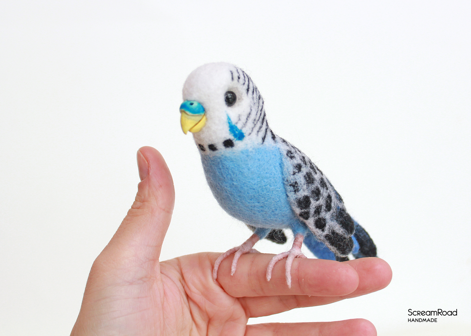 Felt figurines. A couple of wavy parrots. Handmade. Dry felting. - My, Handmade, Felt, Budgie, Budgies, A parrot, Handmade, Dry felting, , Longpost