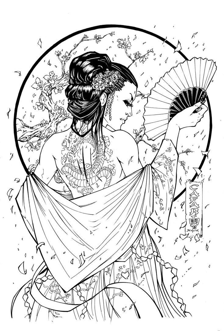 Oriental beauties. - Art, Girls, Japanese, Geisha, Longpost