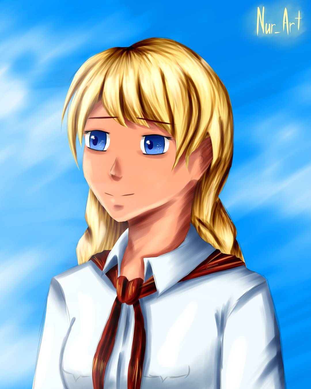 Slavya. And so different too... - Glorifying, Visual novel, Endless summer, Art, Longpost