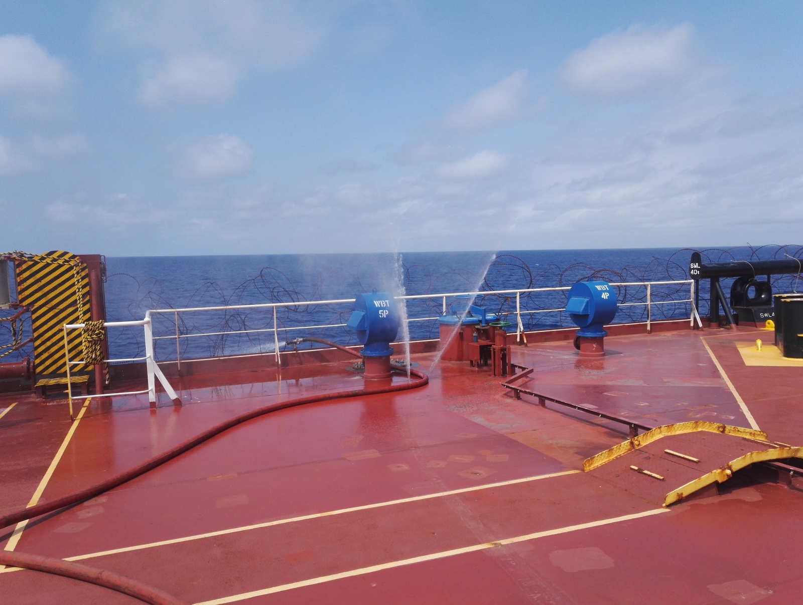 Good hoses, don't leak, hold pressure... - My, Ship's Life, Firehose, Sea, Leakage, Confidence, , Work, Sailors, Longpost