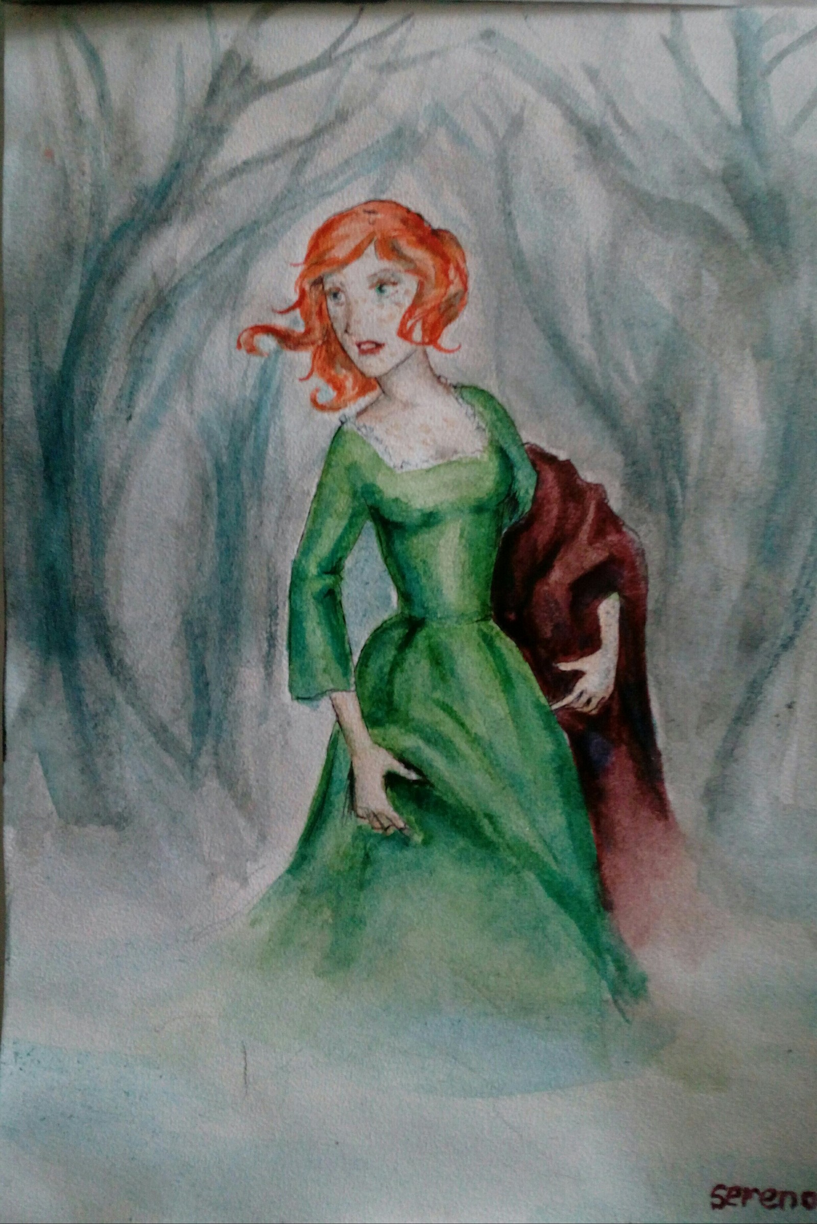 A bit of mystical beauty - My, Redheads, Watercolor, Drawing, Problem, Anatomy