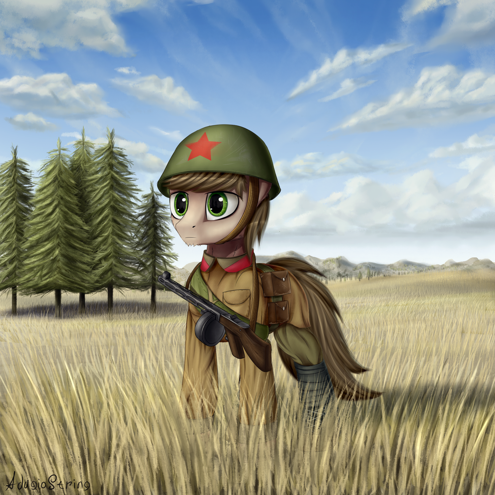 Stalliongrade - My little pony, Original character, , Ppsh-41, Adagiostring