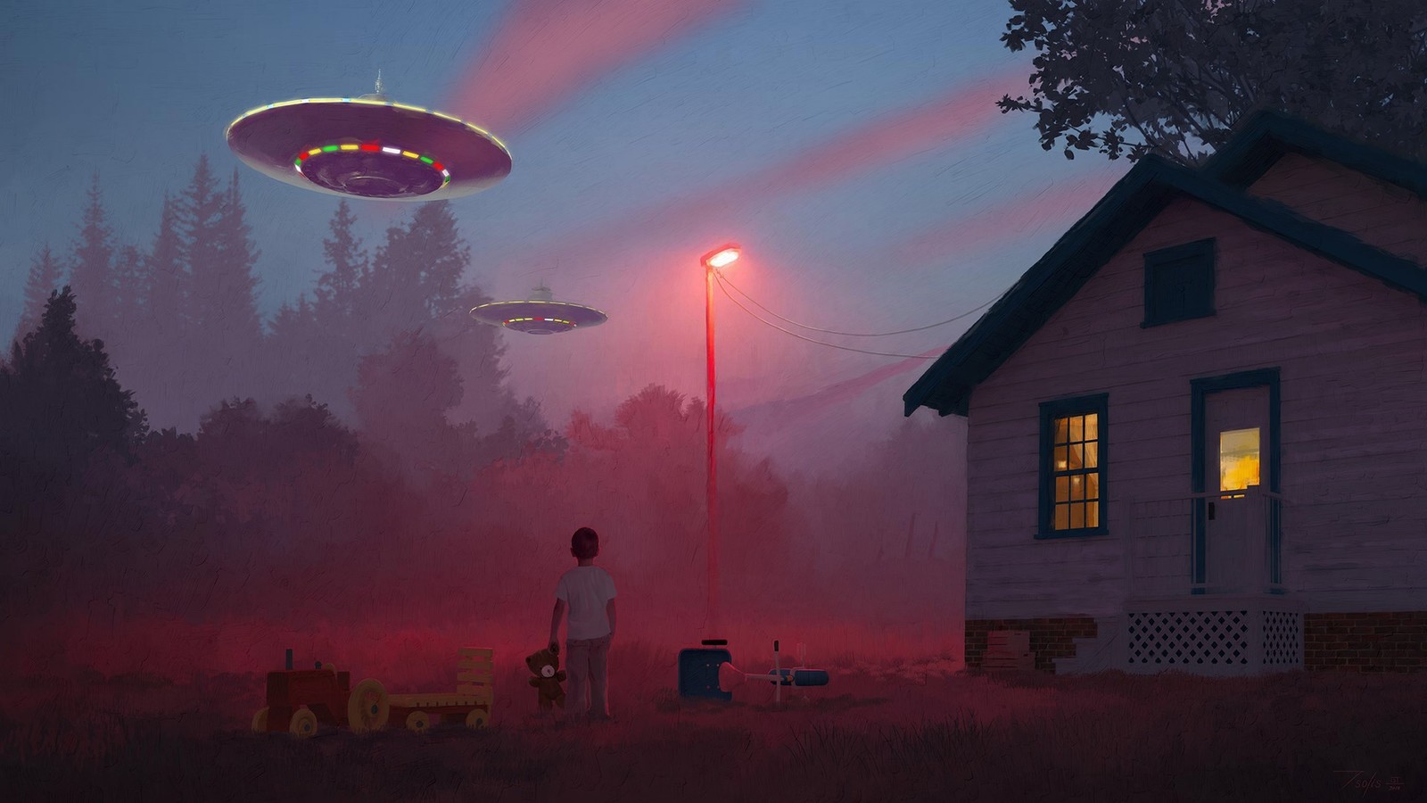 Visitors - Art, Drawing, UFO, Giorgos Tsolis