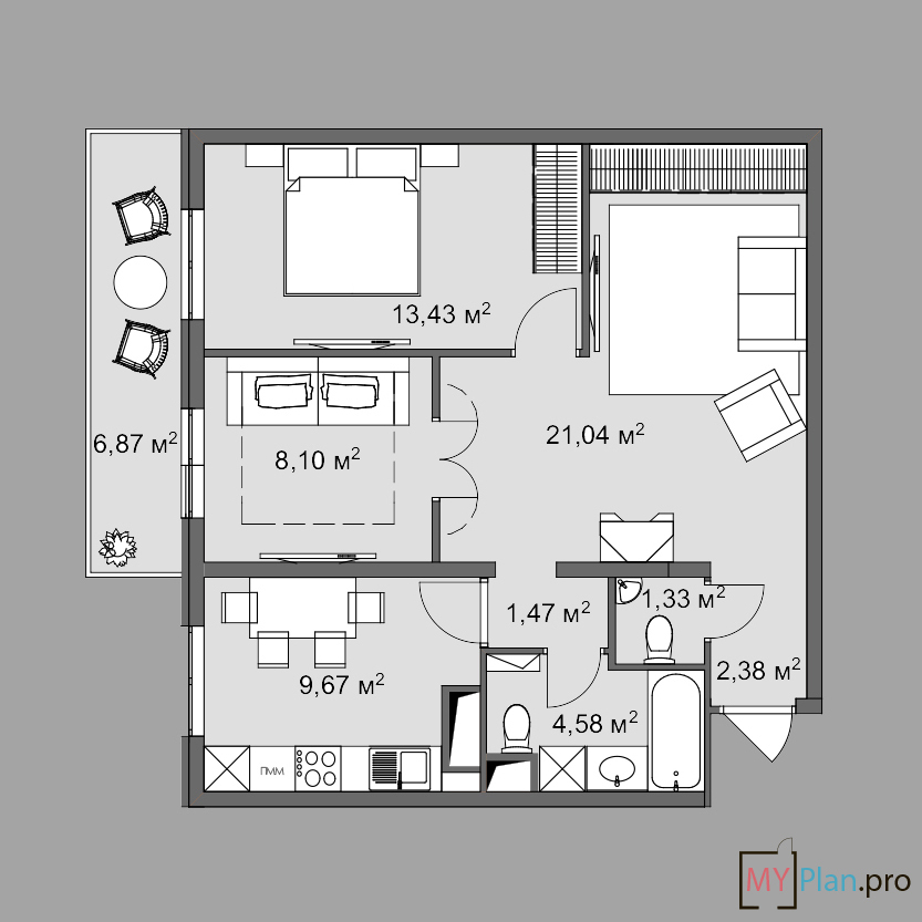 Three options for one apartment Part 1 - My, Layout, , Arrangement, Interior Design, Longpost