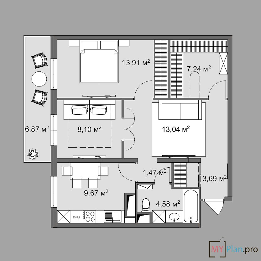 Three options for one apartment Part 1 - My, Layout, , Arrangement, Interior Design, Longpost