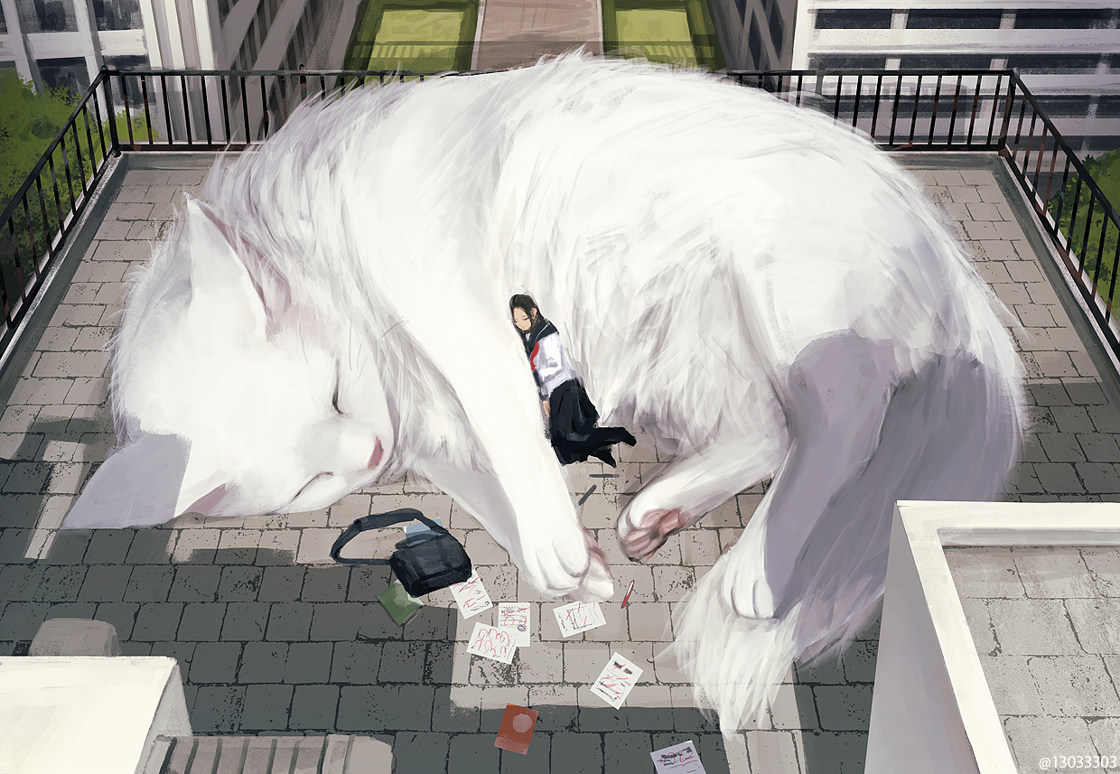 The desire to bury themselves in such a cat - Anime art, Anime, Anime original, Arizuka 13033303, cat, Original character