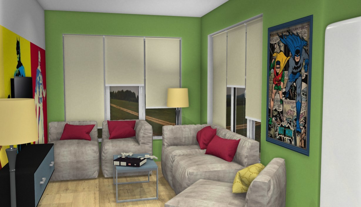 Kitchen living room - pop art - My, Design, Interior Design, Pop Art, Art, Interior, Longpost