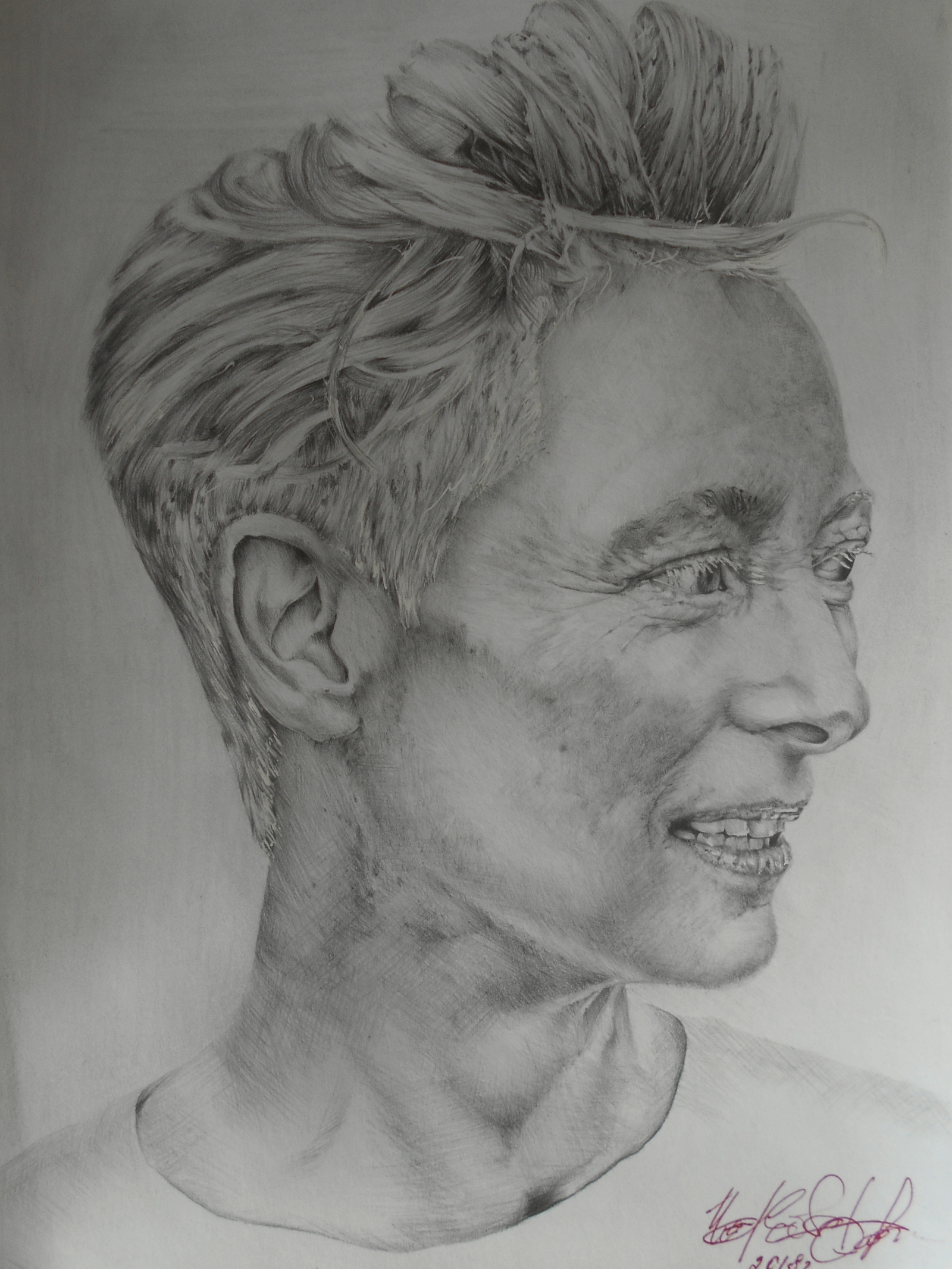 Portrait. Tilda Swinton - My, Art, Portrait, Actors and actresses, Drawing, Longpost