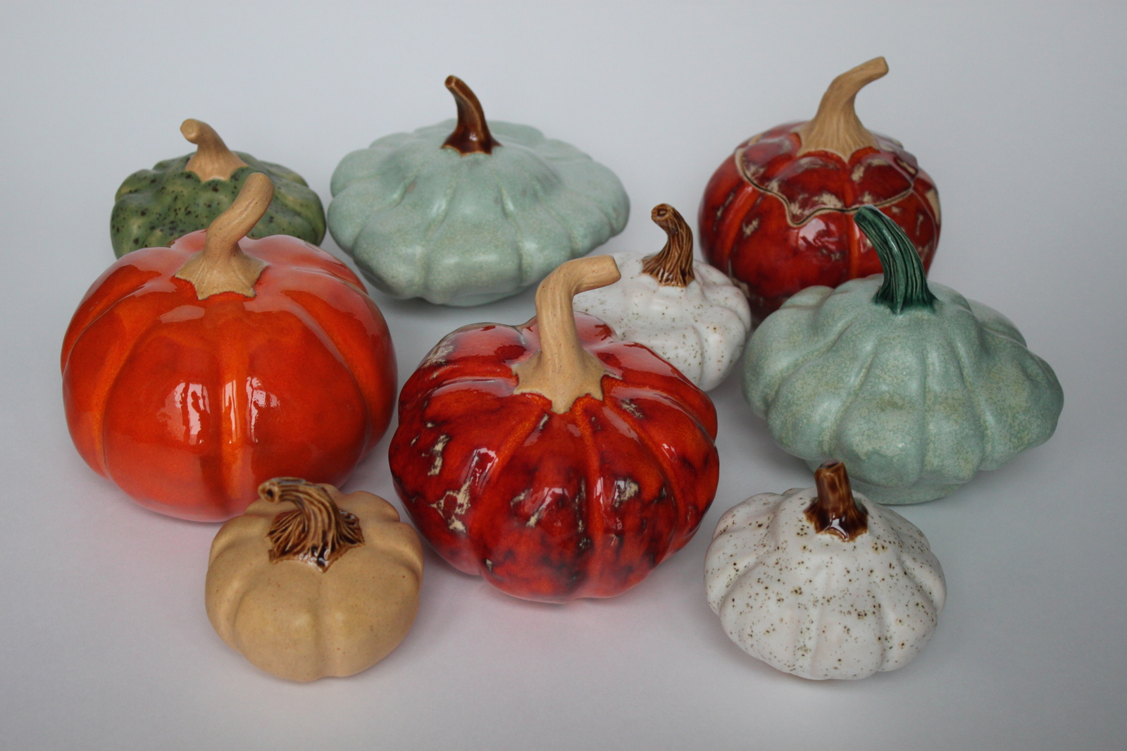 Pumpkin-squash kingdom - My, Needlework without process, Ceramics, Clay, Vegetables, , The photo, Pumpkin