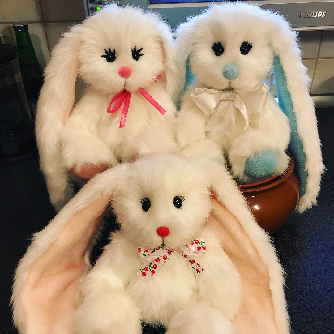 Snow-white bunnies and owls - My, Toys, Soft toy, Author's toy, Handmade, Hare, Owl, Needlework, Longpost