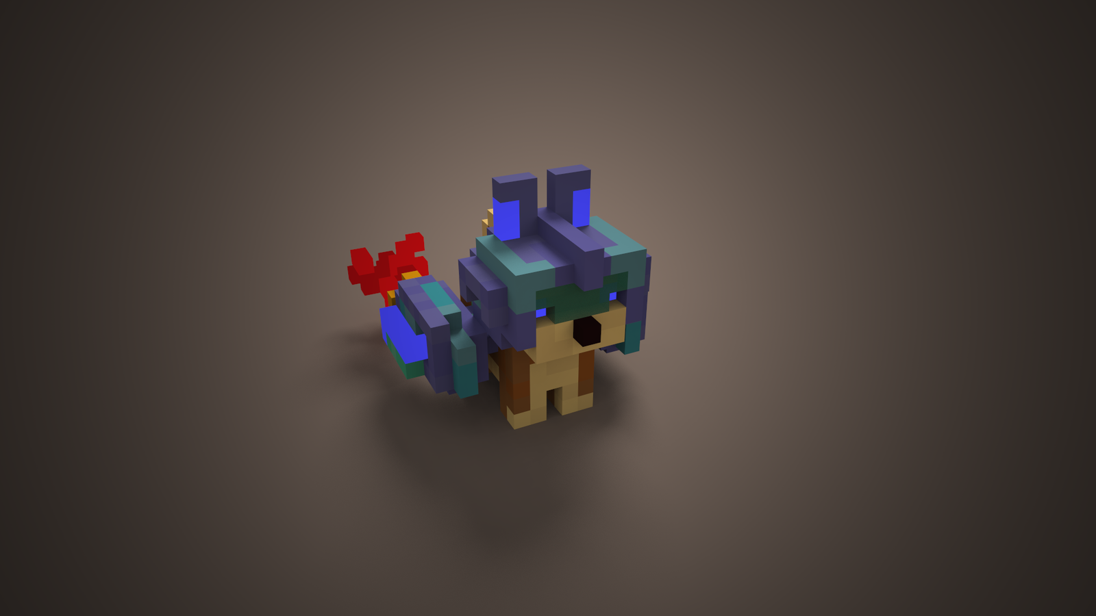 [Voxel Dog] - Моё, Voxelart, Voxel, Magicavoxel, Арт