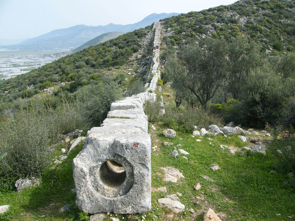 Antique stone aqueduct in Patara - Water pipes, Turkey, , Longpost