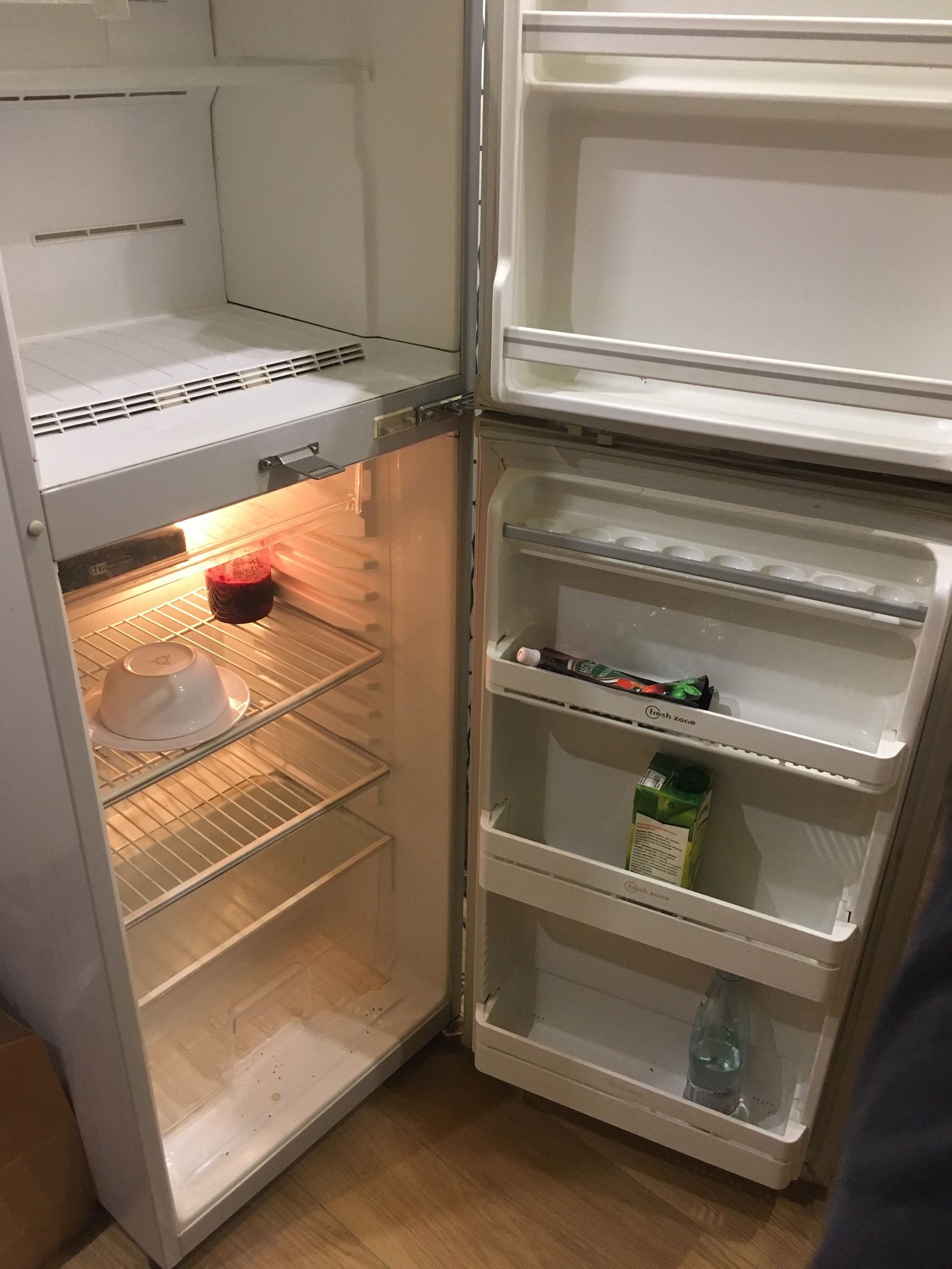 bachelor refrigerator - My, Refrigerator, Plate