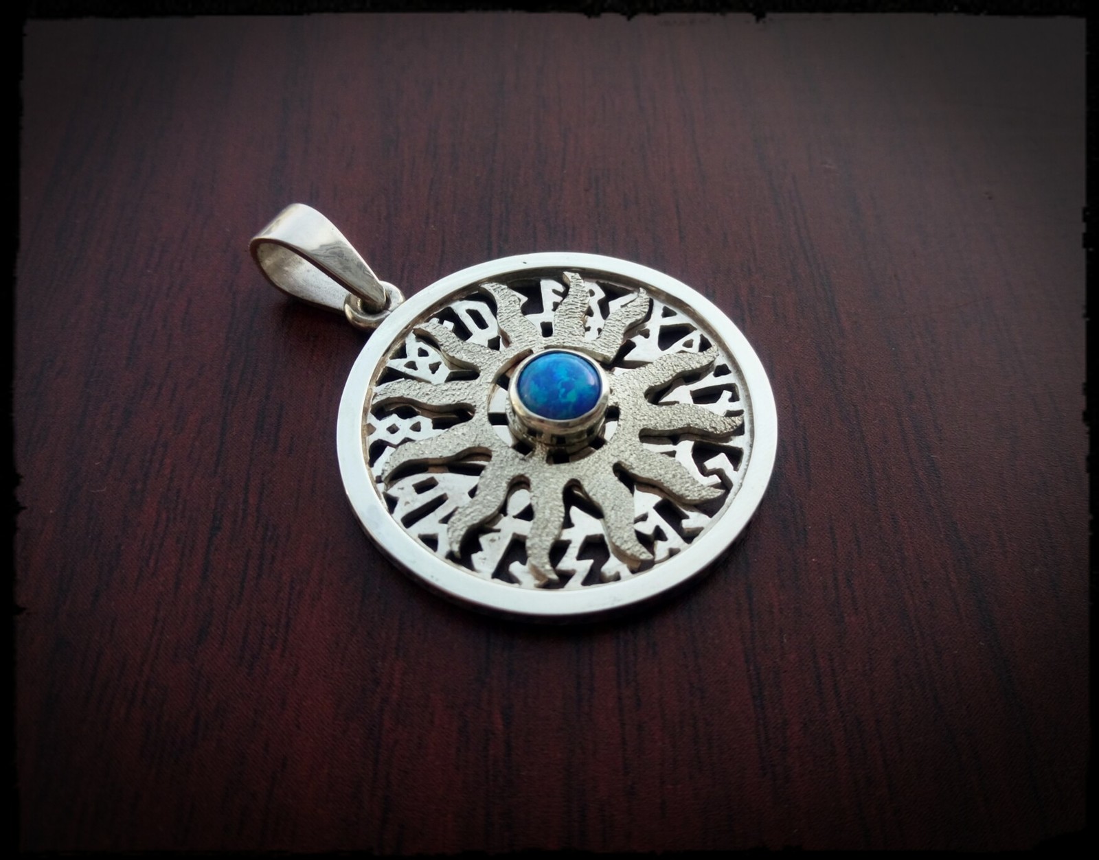 Sun pendant with opal - My, Silver, Pendant, Amulet, The sun, Opal, Handmade, Creation, Needlemen, Longpost