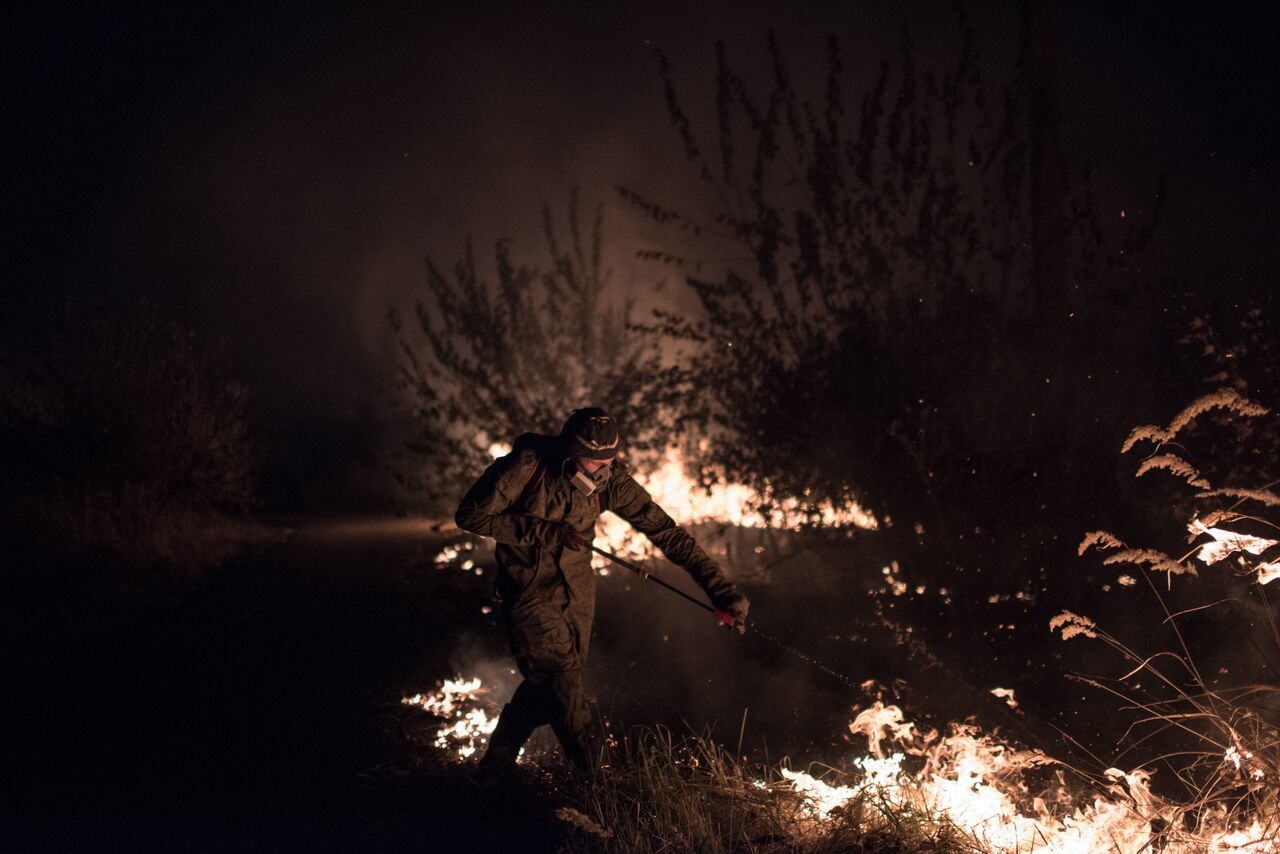 A Day in the Life of a Volunteer Firefighter - Forest fires, Extinguishing, Fire, The photo, Longpost, Negative