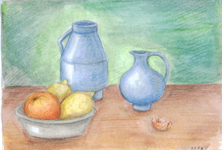 Still lifes - My, Drawing, Bad artist, Junior Academy of Artists, Longpost