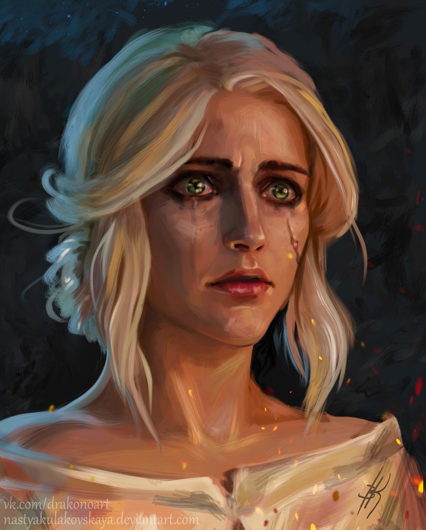 Stages, stages, training stages :) - My, Ciri, Geralt of Rivia, Witcher, Olgerd von Everek, Iris von Everek, Art, Sketch, Studies, Longpost