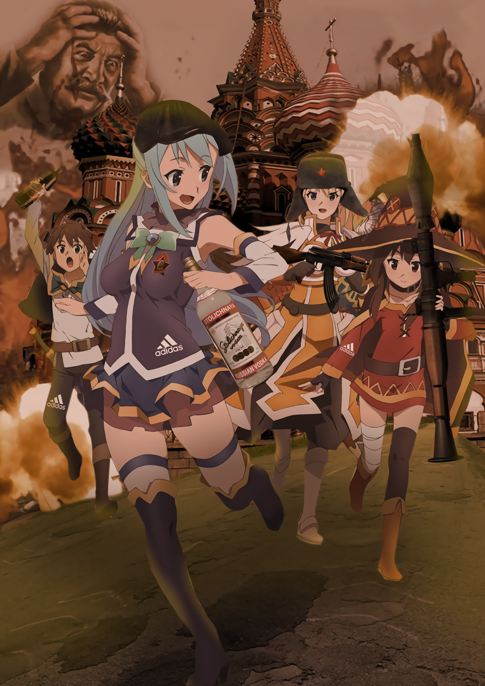 Коносука
 - Аниме, Anime Art, Konosuba, Водка, Оружие