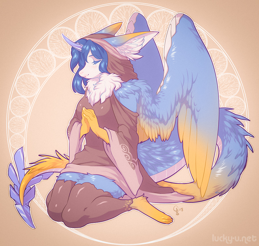 Meditation - Luckypan, Furry, Art, Wings