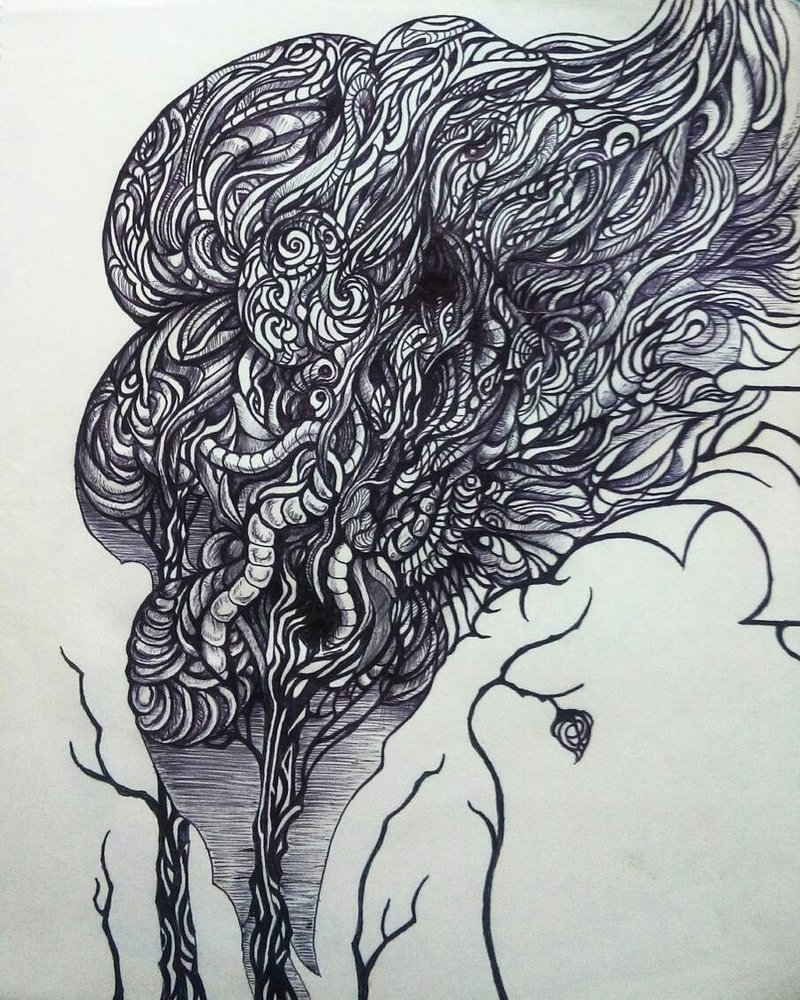 What you see is what it is 3 =) - My, Drawing, Creatures, Black and white, Longpost