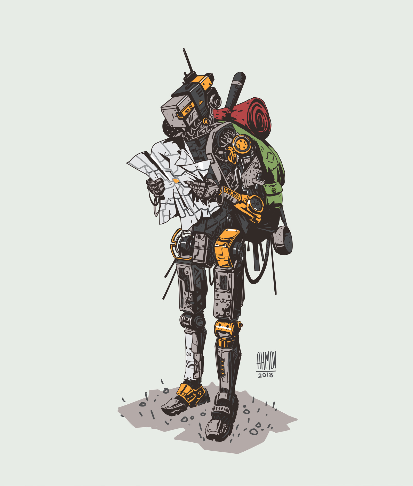 March of robots #7 - My, Marchofrobots, Art, Drawing, Illustrations, Robot, Technics, Art, Creation, Longpost