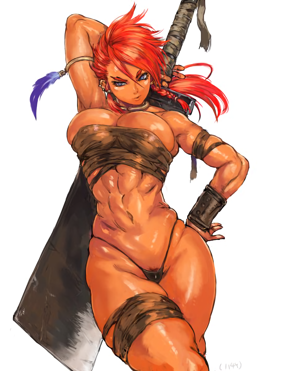 Babylon-chan - NSFW, , Art, Strong girl, Anime, Anime art, Warrior, Amazon