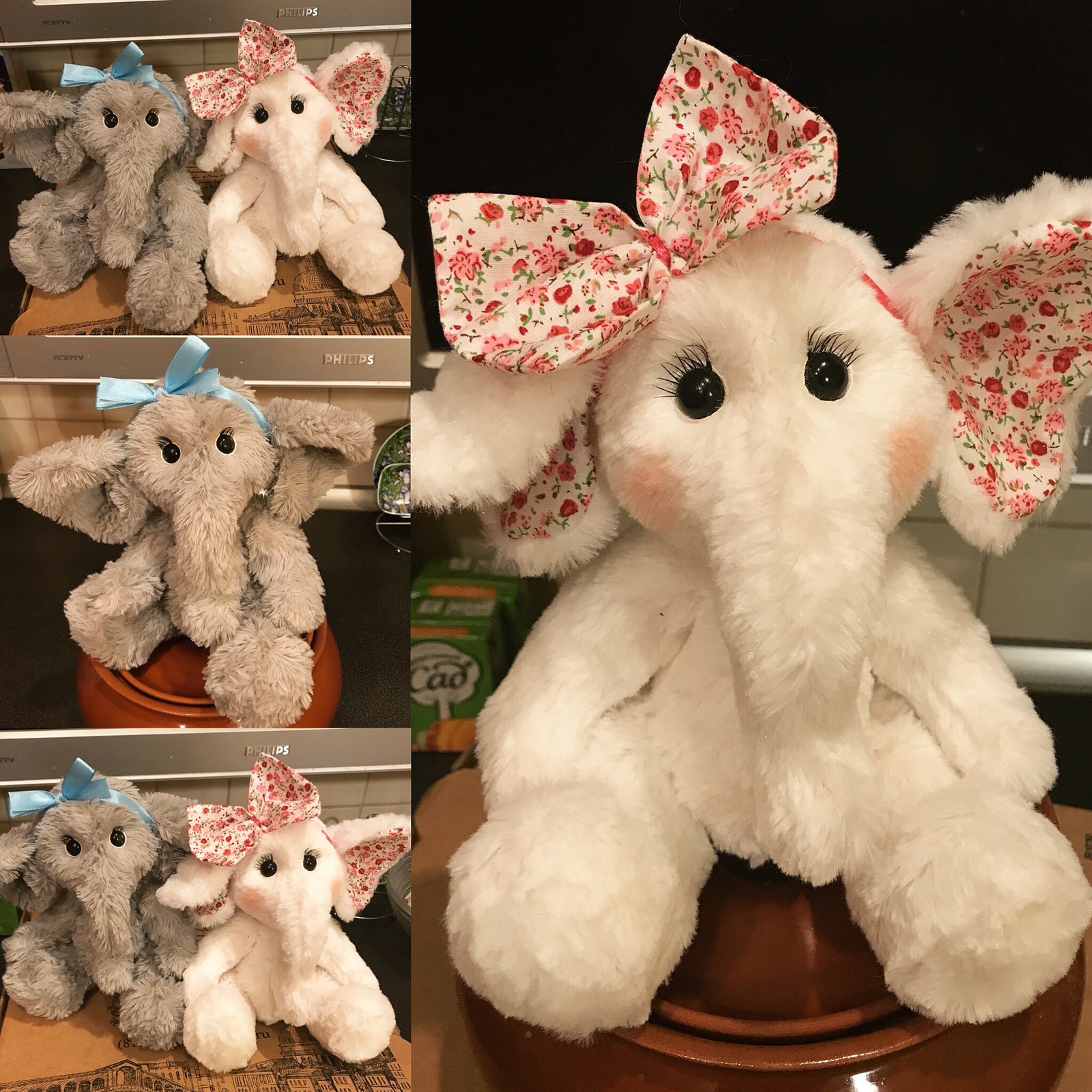 Handmade elephants - My, Toys, Author's toy, Handmade, Needlework, Baby elephant, Longpost