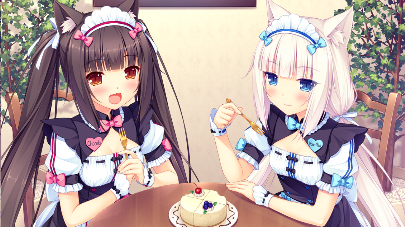 Chocola and Vanilla art - Anime Art, Chocola, Vanilla, Ушастые, Nekopara, Аниме