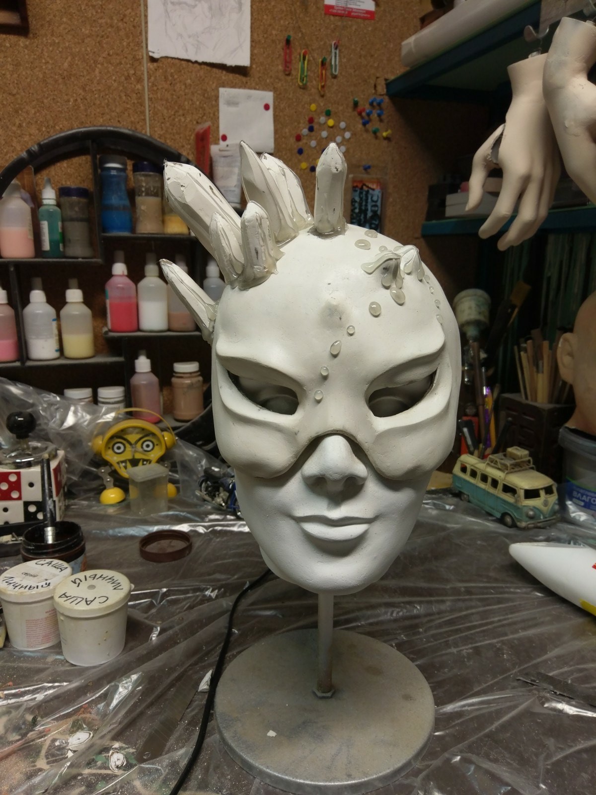 Mask - My, With your own hands, Mask, Papier mache, Diamond, Work, Masquerade, Longpost