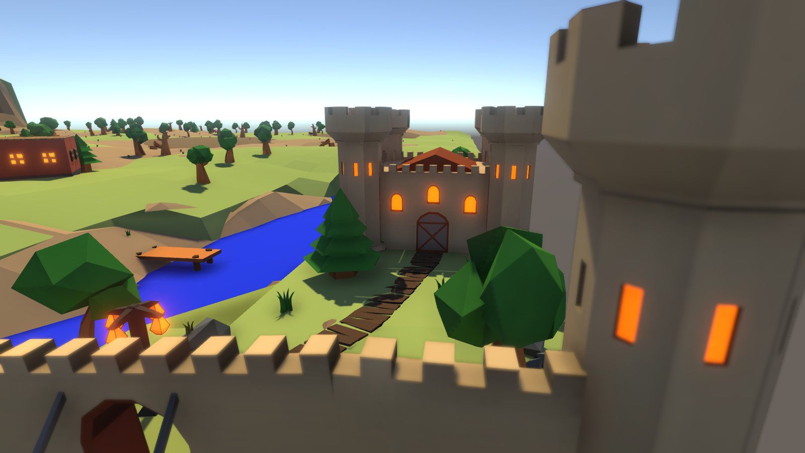 low poly village - My, My, Low poly, Unity, Unity3d, Lowpolyart, Longpost