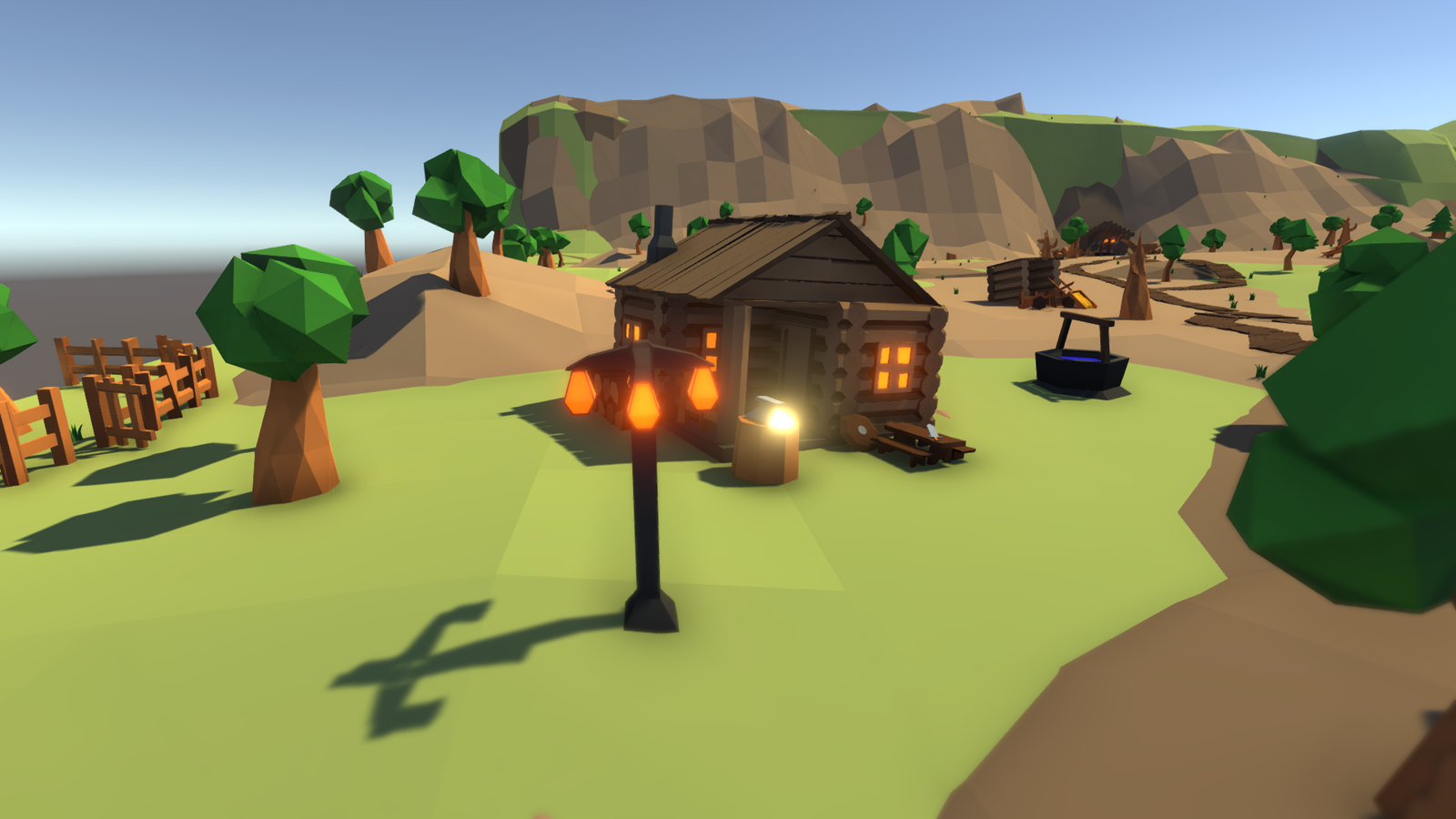 low poly village - My, My, Low poly, Unity, Unity3d, Lowpolyart, Longpost