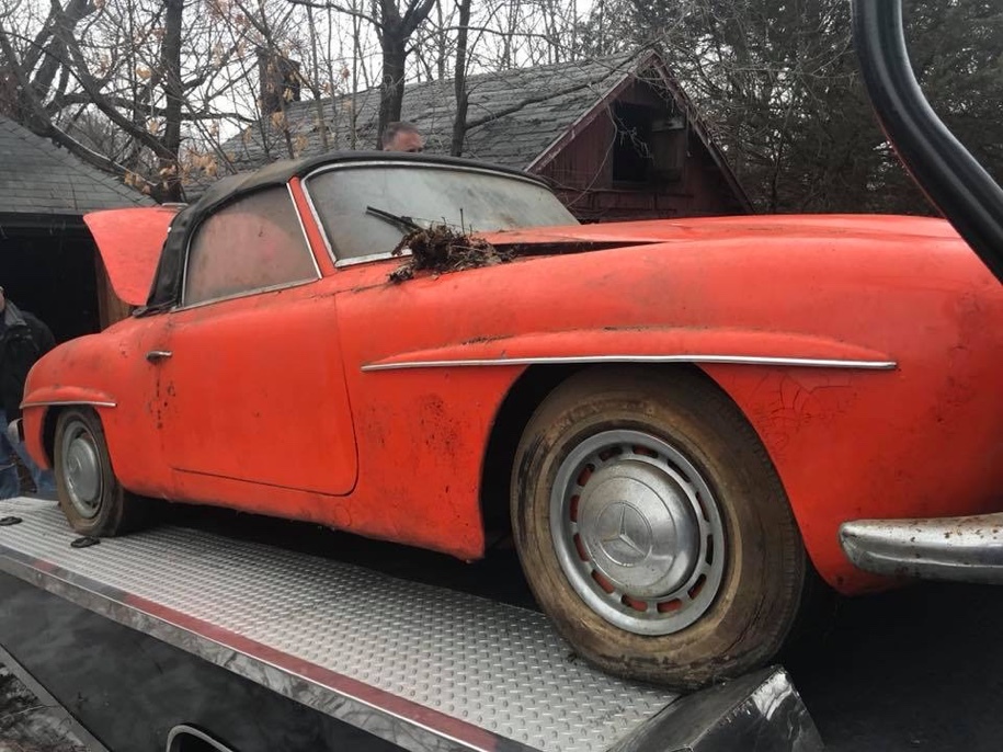 Classic Mercedes-Benz forgotten for 40 years found in an old garage - Mercedes, , Roadster, Longpost, Auto, Rarity