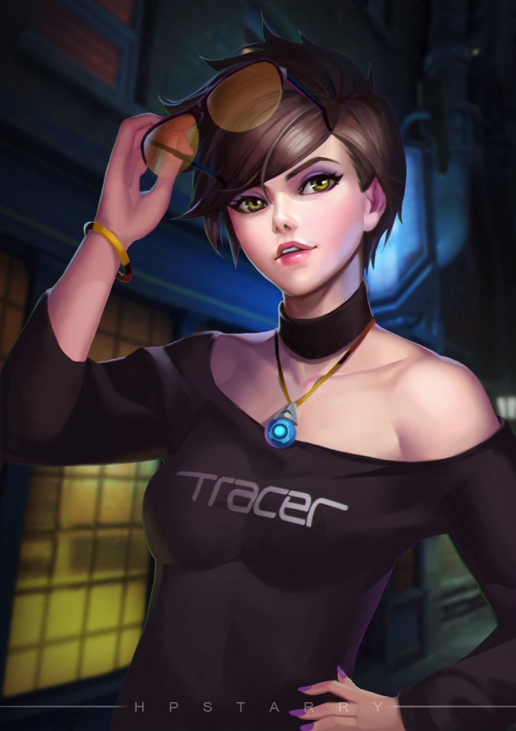 Tracer! - Tracer, Overwatch, Hp Starry, Красивая девушка, Игры