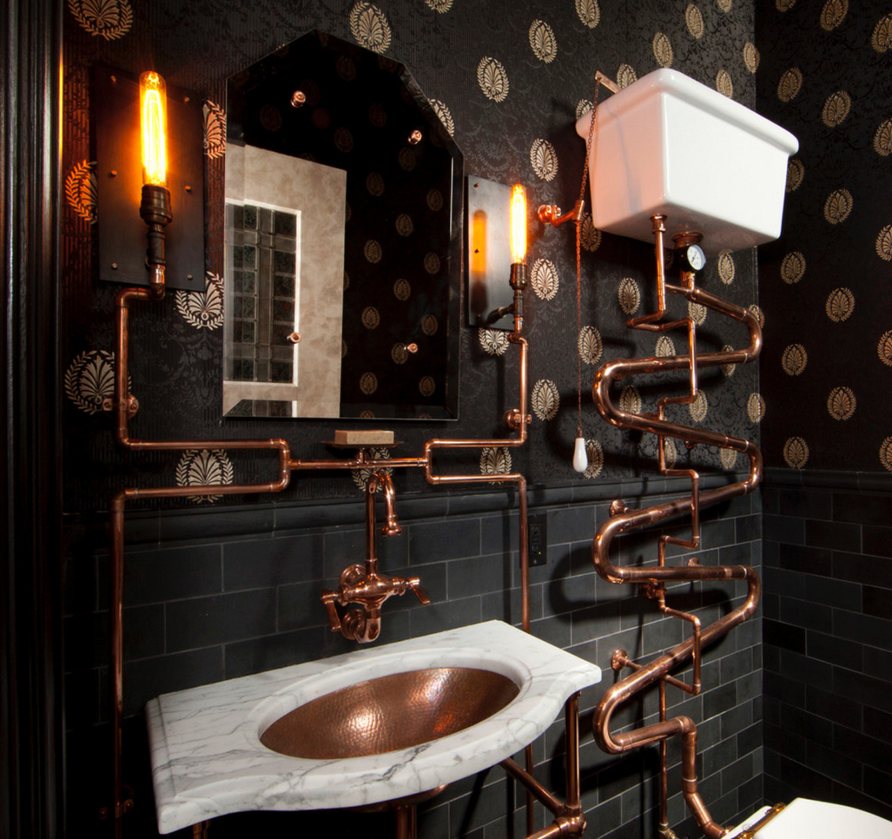 The beauty of copper pipes or wiring that cannot be hidden. - Copper pipes, Plumbing, Design, Perfectionism, Longpost