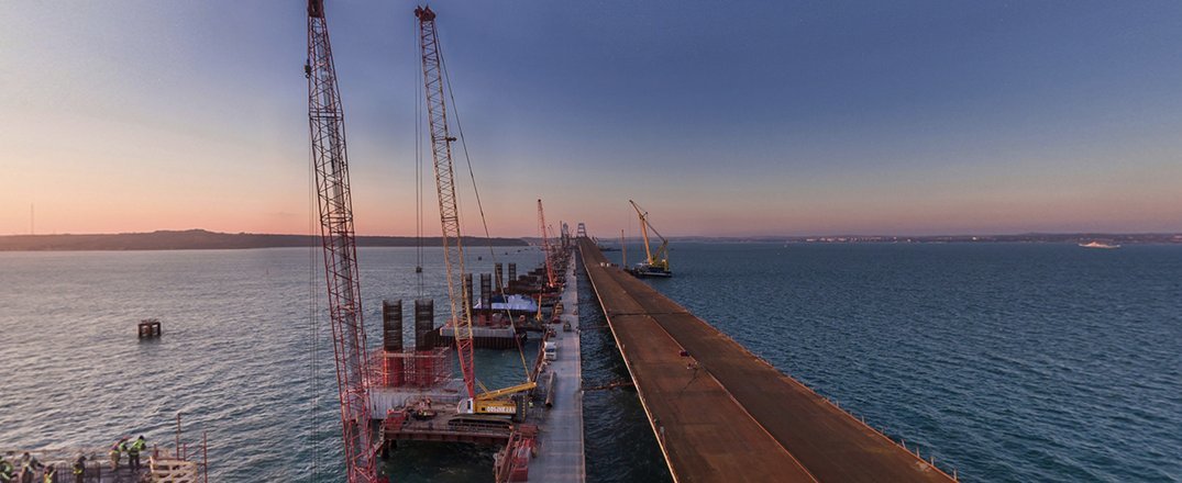 Kerch bridge Photo for March 2018. Crimean bridge - Kerch bridge, Crimean bridge, Crimea, The photo, April