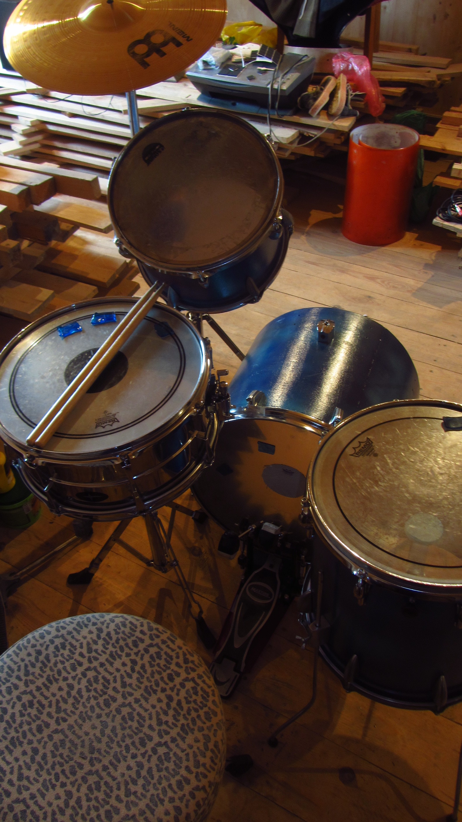 Drums for rehearsals from what was lying around idle. - My, Drums, Drums, With your own hands, Drum kit, Amati, , Longpost