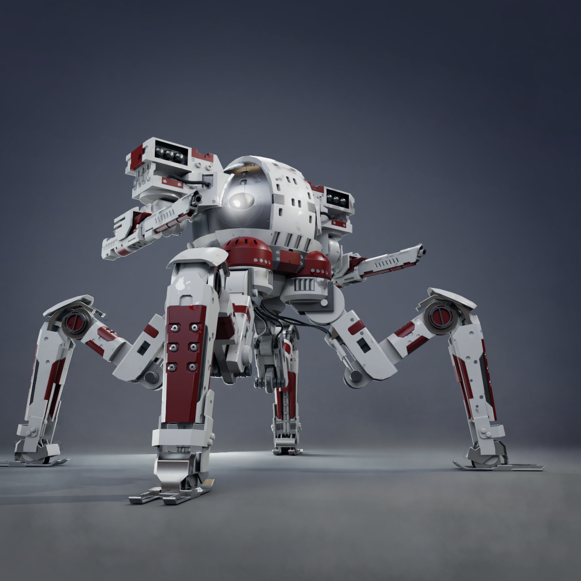 Assault Walker - My, Longpost, Robot, Render, , Blender