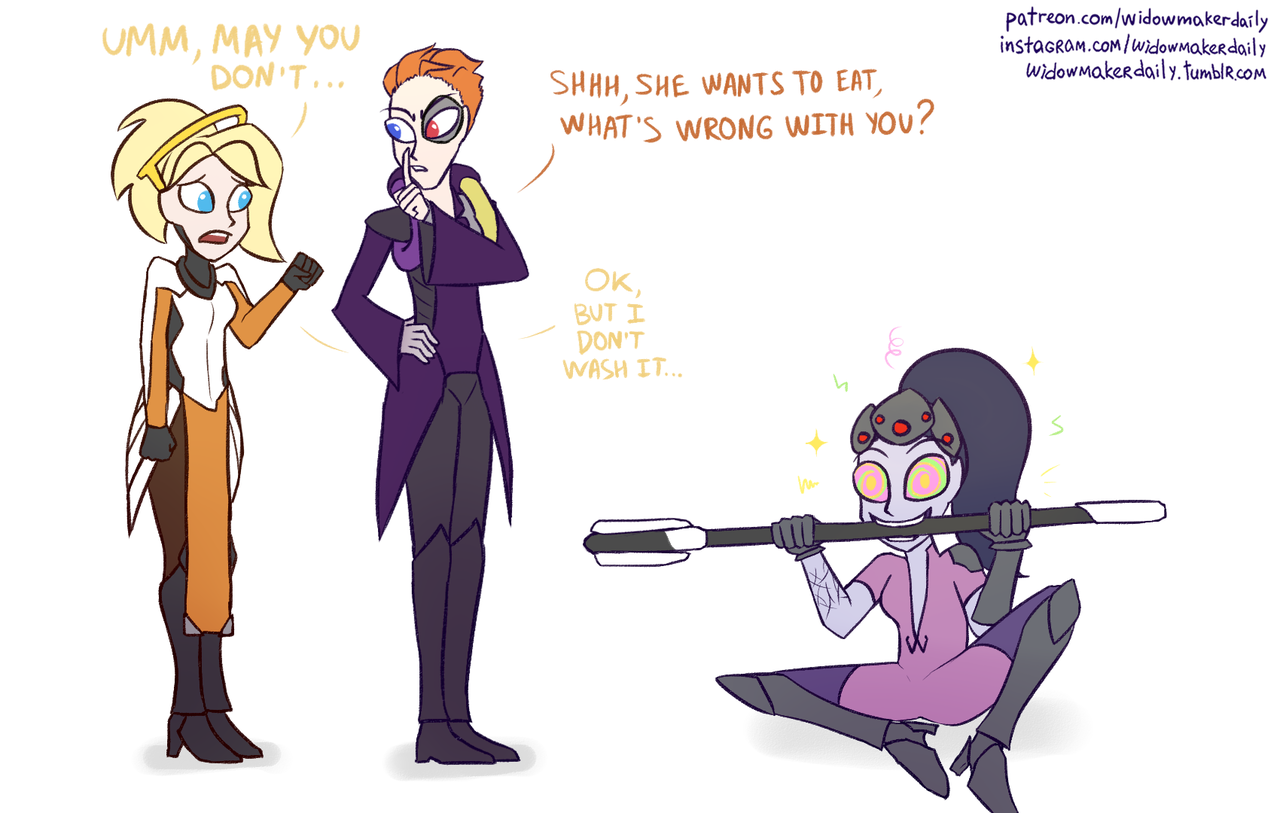 Treatment overdose - Overwatch, Comics, Widowmaker, Moira, Longpost, Mercy, Widowmakerdaily