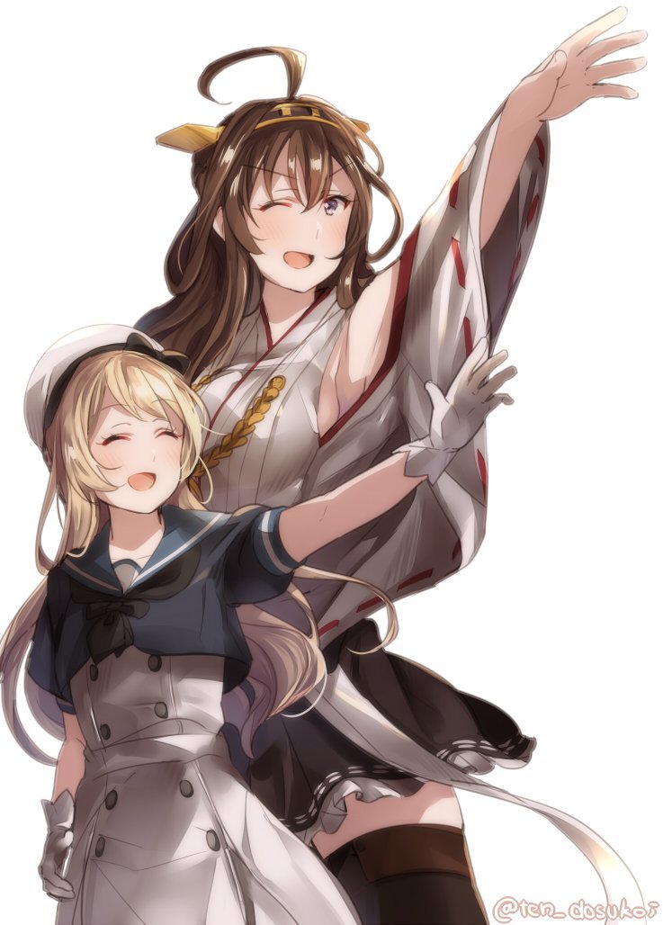 Deeesu! - Kantai collection, Kongou, Jervis, Anime, Anime art