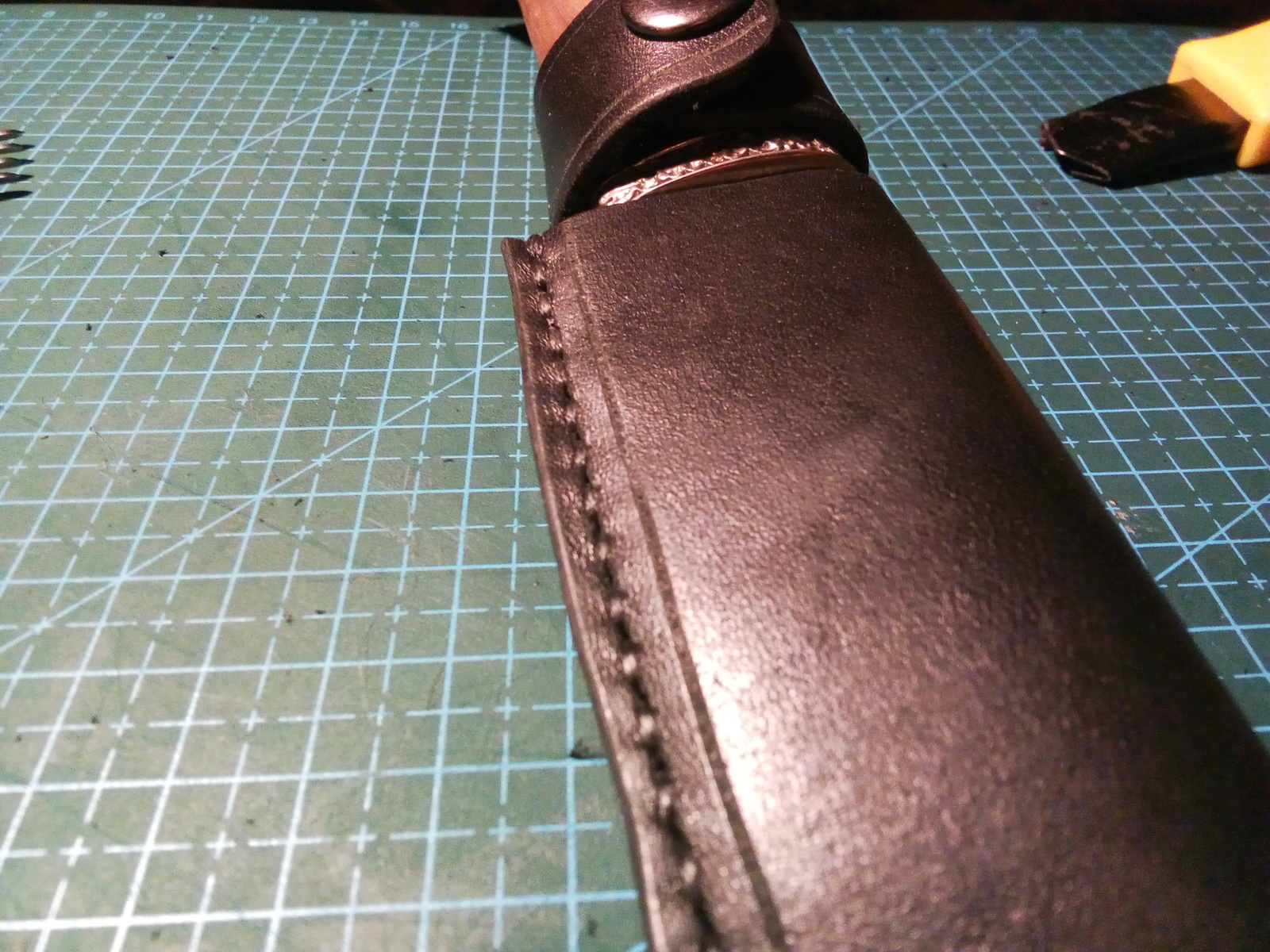 Sheath for a colleague - My, Sheath, Handmade, Leather, Leather craft, Leather, Longpost