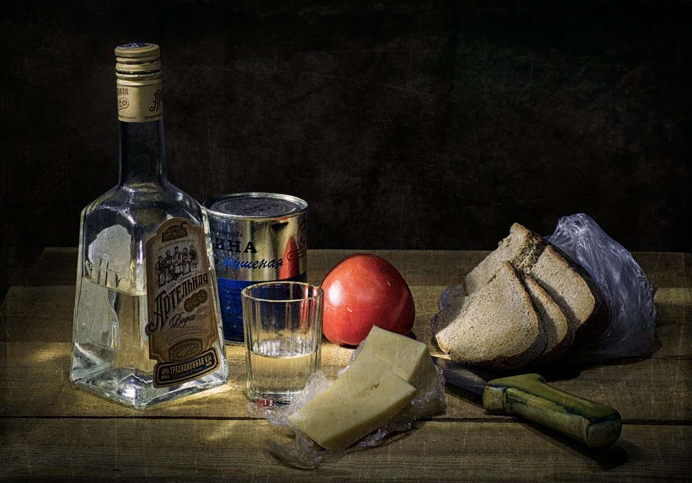 Nikolay Lyapin. - Still life, Vodka, Food, Longpost, A selection, Dinner, Alcohol